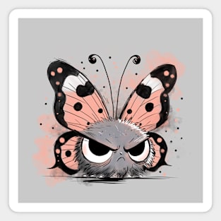 Grumpy Butterfly Magnet